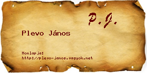 Plevo János névjegykártya